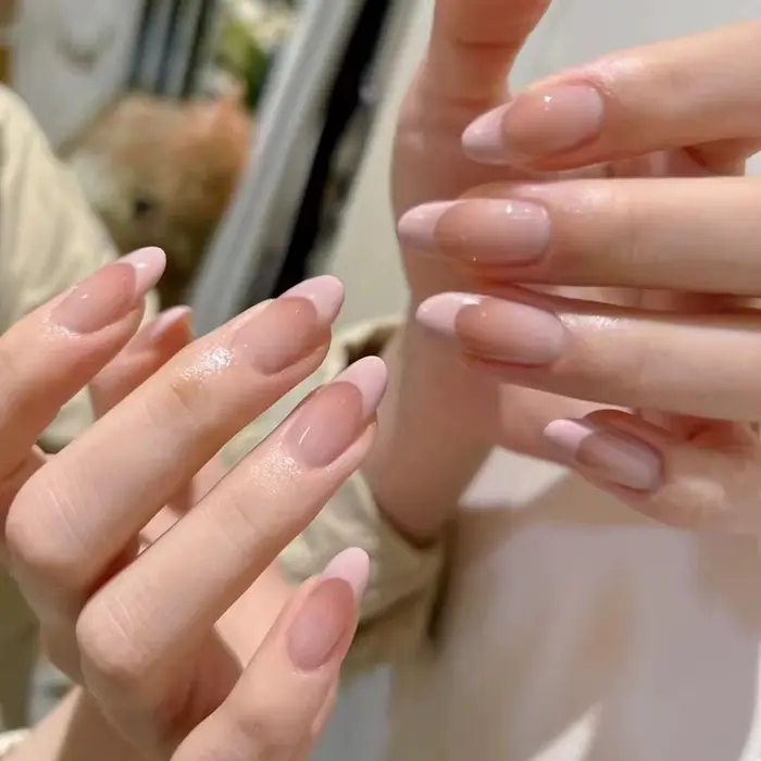 10 pièces presse à la main sur les ongles couverture complète strass Design français amande faux ong