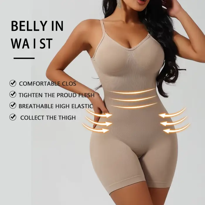 Body sans couture pour femmes dos nu modelant silhouette élégant levier des hanches contrôle du ventre tricoté elastane polyamide occassions spéciales soirée chic