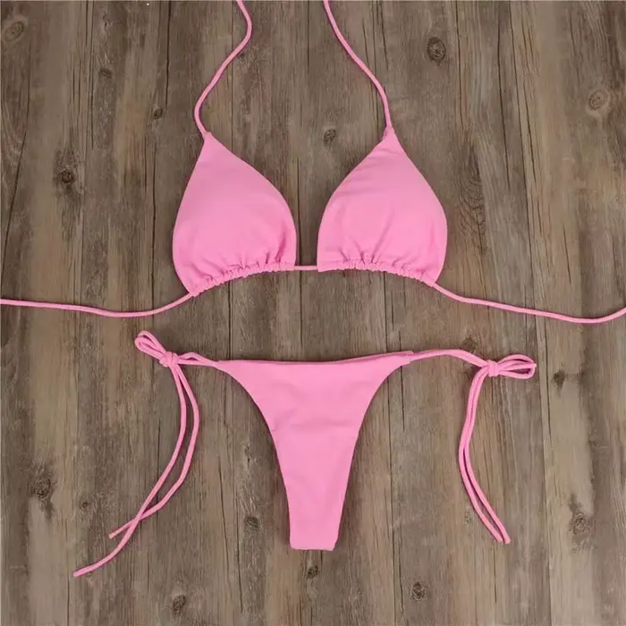 Dámske letné sexy bikini s push-up vypchávkou a tangami, dvojdielne plavky