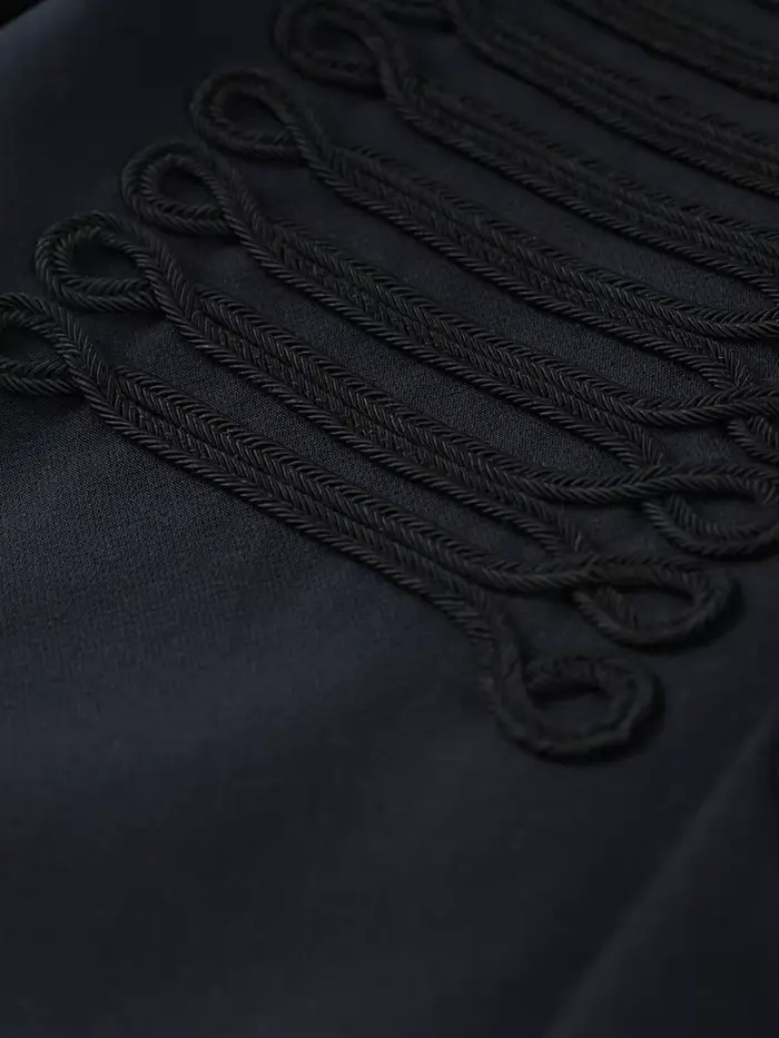 Vintage Dámska Bunda S Vyvýšeným Golierom Jednoduché Zapínanie Dlhé Rukávy Napoleon Štýl Kabát Elegantný Luxusný Večerný Módny Trend 2026 Novinka