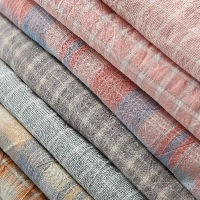 Veľká veľkosť japonské minimalistické kárované pyžamové nohavice pre ženy