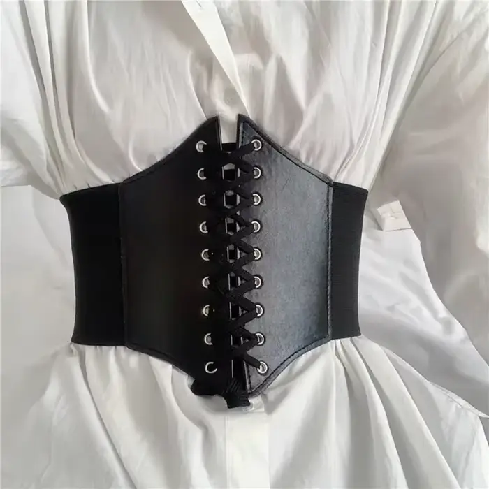 Široký koženkový korzet pre ženy, zoštíhľujúci opasok, vyčnievajúce telo, elastický, tesný, vysoký pás pre 03 / Wear, móda