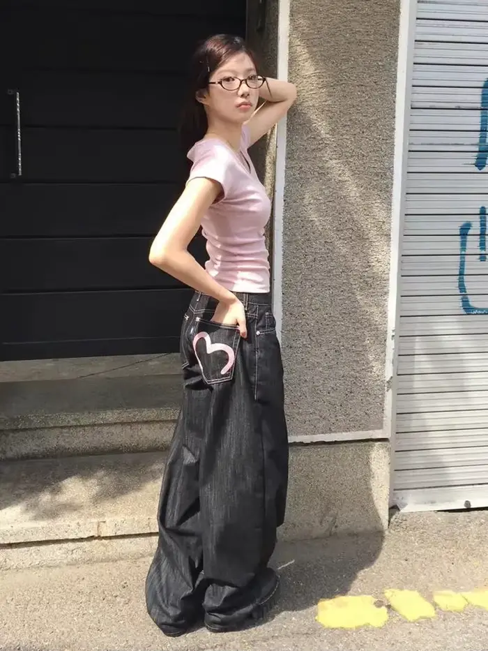 Džínsy Denim Y2K pre ženy