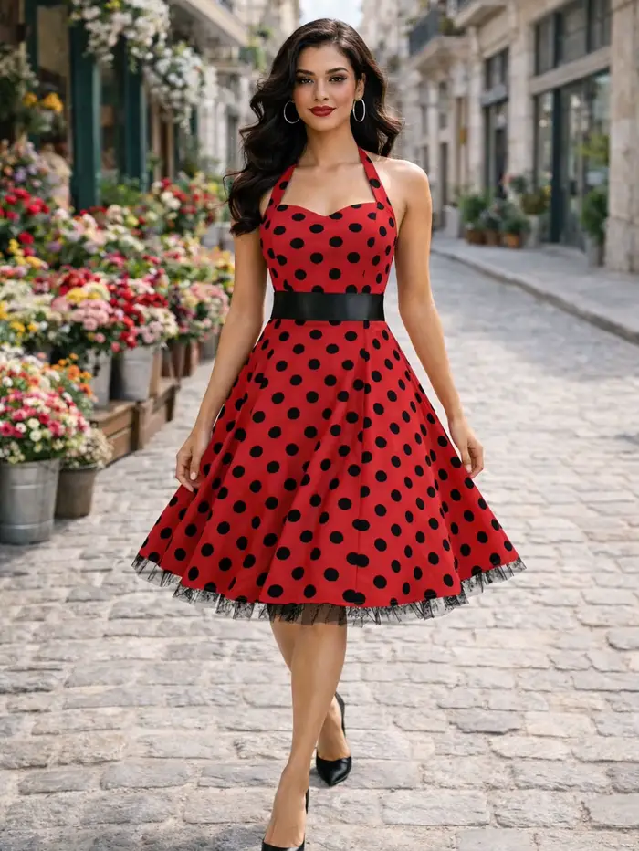 Dámske vintage šaty v štýle Hepburn