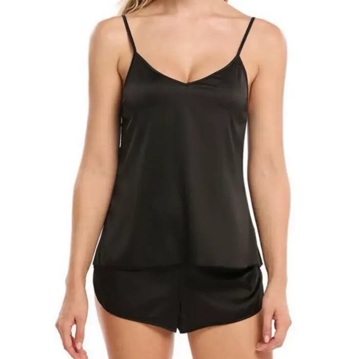 Sexy pyžamový set pre ženy, špagety bez rukávov topy + šortky, domáci oblek, letná košieľka, V-neck, dámske spacie oblečenie špeciálne príležitosti