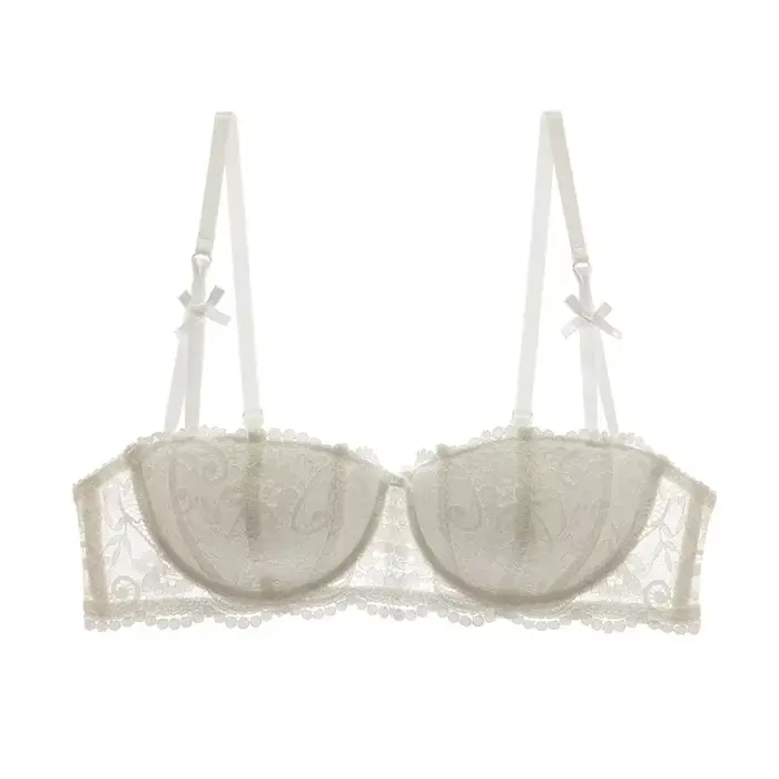 Soutiens-gorge balconnet demi-coupe A D Cup 2024, lingerie sexy en coton avec 4 rangées de crochets,