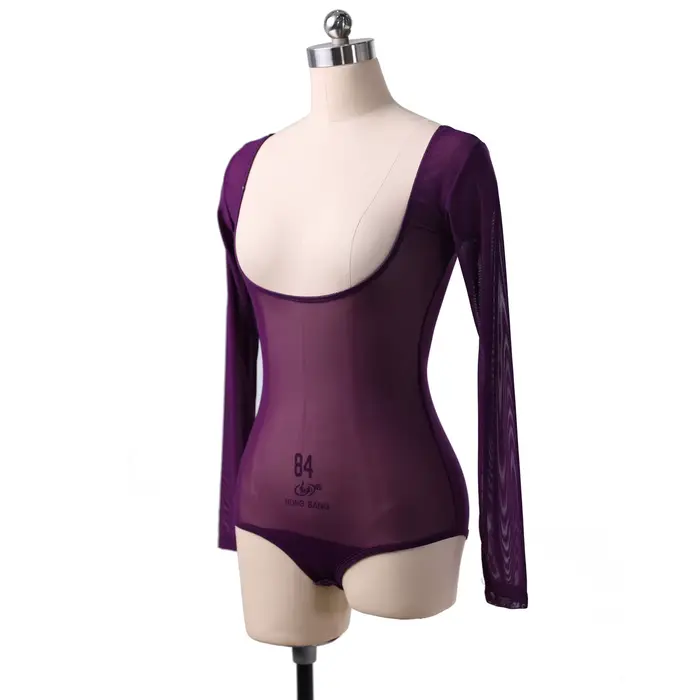Dámske gáza s dlhými rukávmi tesný top, čisté pletivo priehľadný top, sexy a elegantné dancewear pre špeciálne a každodenné príležitosti