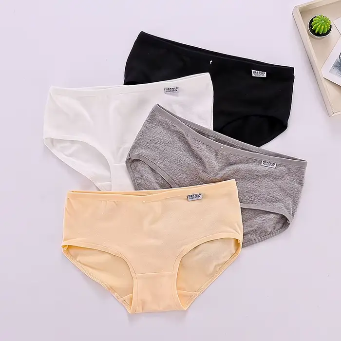 Dámske bavlnené nohavičky pohodlné jednoduché pevné cukríkové farby jemné na pokožku L-XXL slipy