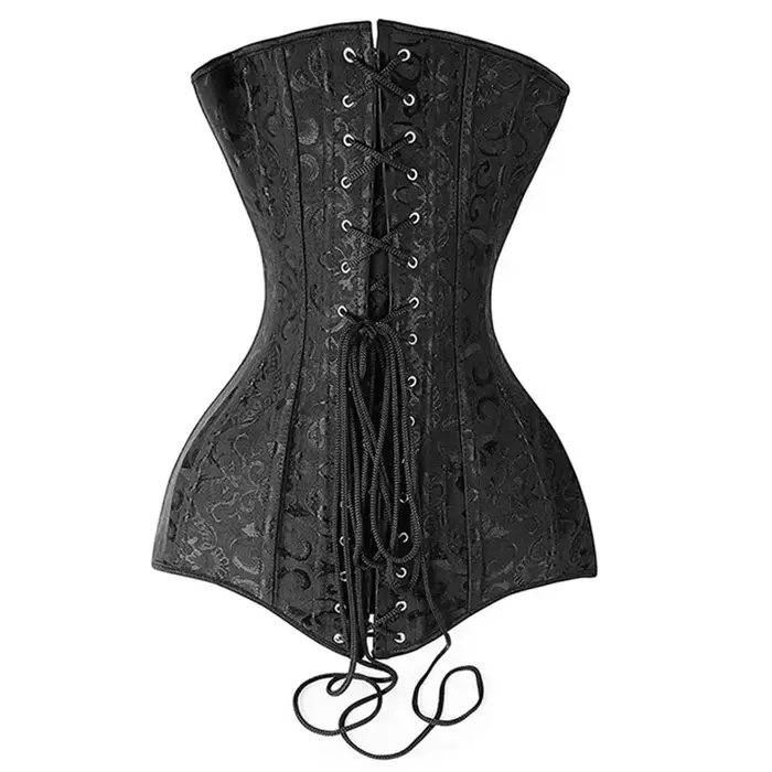 Gotický ženský korzet Dlhý trup oblečenie Sexy žakárová oceľová kostra Bustier 6XL veľká veľkosť Korsett ženy Steampunk Gorset