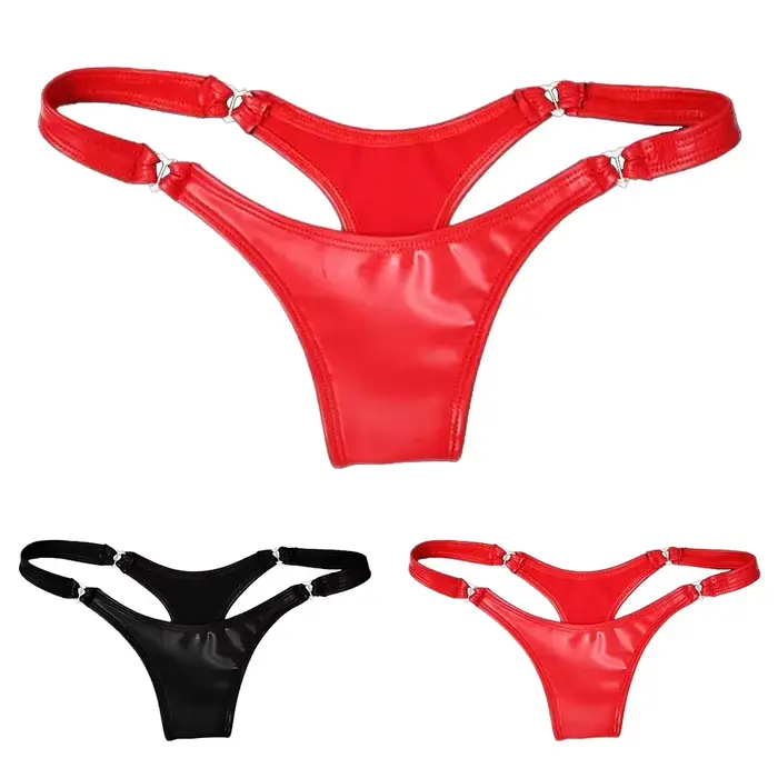 Dámske sexuálne žabky String teplé PVC kožené nohavičky nohavičky nohavičky spodná bielizeň spodná bielizeň spodná bielizeň Tanga String