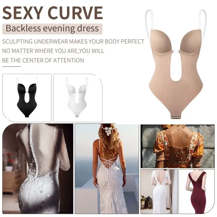 Nylon a elastan backless body s integrovanou podprsenkou pre ženy bezšvíkové opláštenie podporný model pre podporu tela a pasu zjemnenie špeciálne príležitosti a denne
