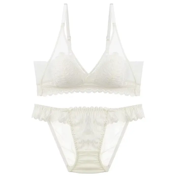 Najpredávanejšie: Trojuholníkový bralette set z francúzskej čipky pre ženy, bez výstuže, ľahký, s bočnými podpornými panelmi a vyhladzovacím efektom pre oblasti pod ramenami, na použitie ako