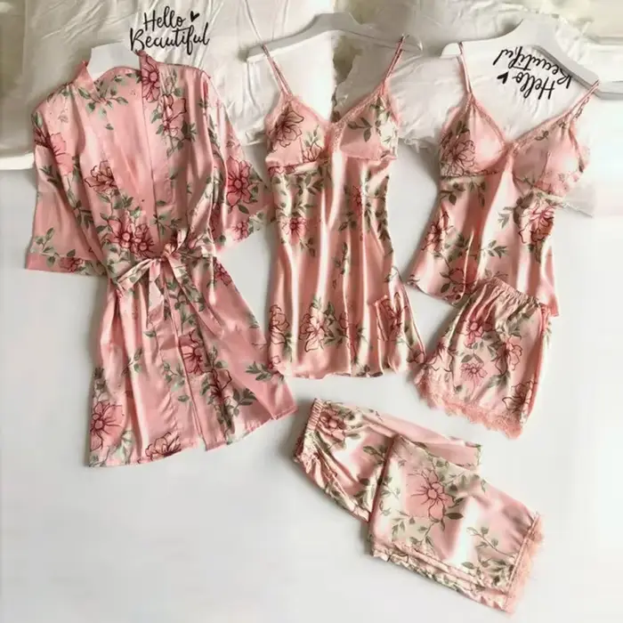 Sada luxusných pyžam pre ženy, hrubý polyester, s elegantnými potlačami, pre horúce letné noci, špeciálne príležitosti a darčeky pre ňu