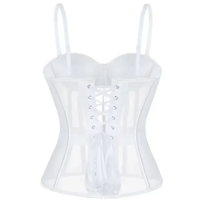 Korzet overbust s podprsenkou Korset žena bez ramienok top mesh ženy Spodná bielizeň čierna biela Spodná bielizeň Sexy