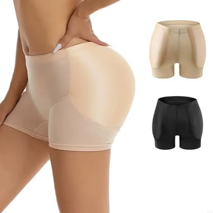Dámske Polyester Hip Booster spodná bielizeň, chlapčenské krátke, vysoké, pletené, čierne alebo kože, pohodlné a štýlové pre každú príležitosť