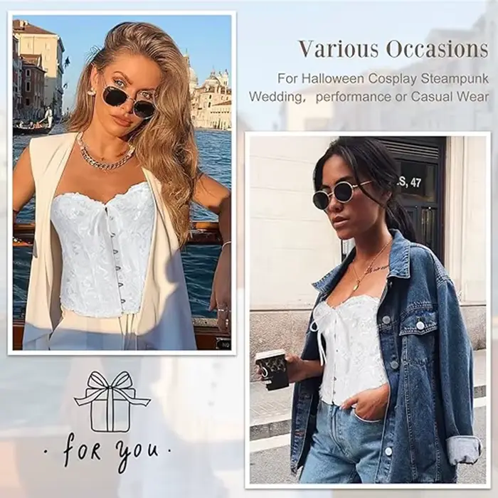 Ženy šnurovací Sexy Kvetinový bezdrôtový Korzet cez prsia Tvarovač postavy Bustier Lingerie Bodyshaper top Korzety top