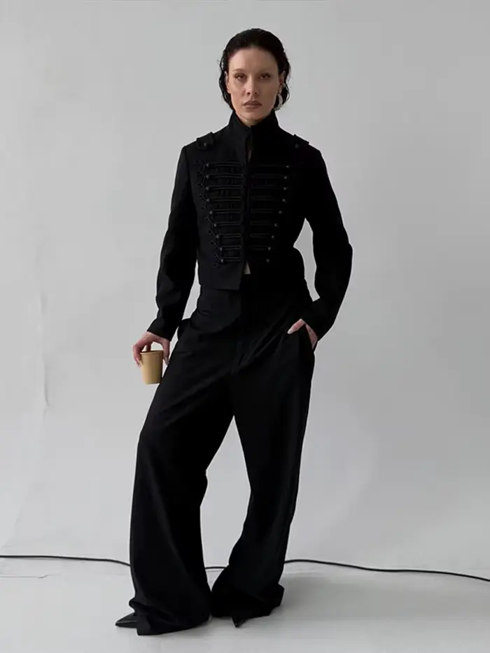 Dámske štýlové sako Napoleon s dlhými rukávmi