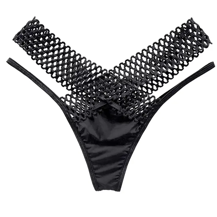 String Sexy femmes imprimé léopard sous-vêtements culottes Sexy femme tongs en soie glacée G String 
