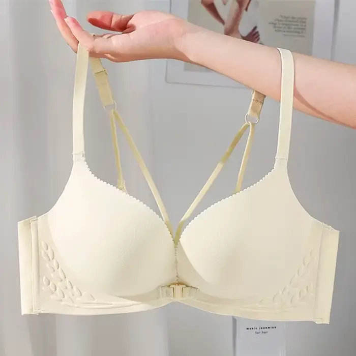 Sexy podprsenka s malými prsiami pre ženy, predné tlačidlo, krásny chrbát, bezšvíkové, ploché prsia, bočné prsia, bez oceľového krúžku, veľká podprsenka