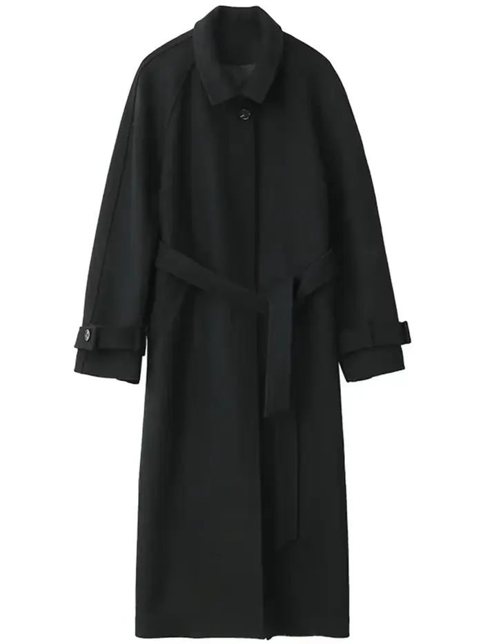 CHIC VEN-Long manteau trench pour femme, manteau en laine à lacets, pardessus à manches Leurs lan, c