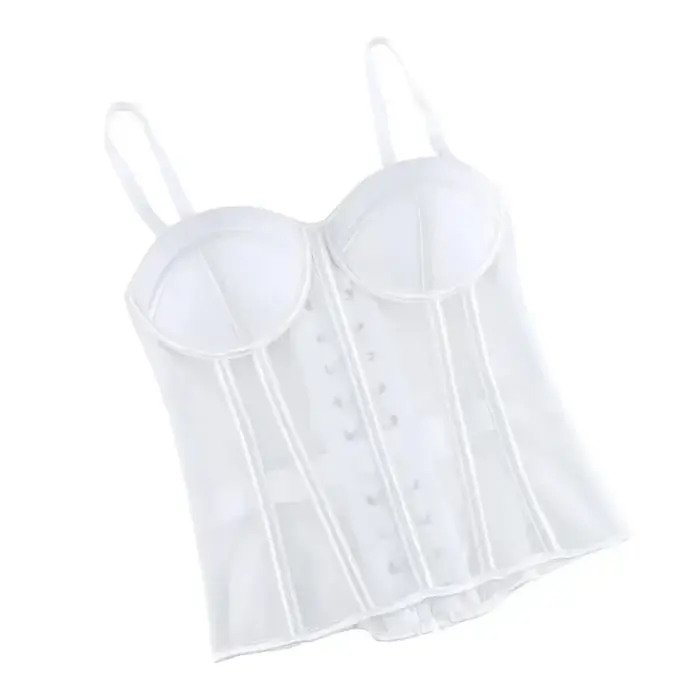 Korzet overbust s podprsenkou Korset žena bez ramienok top mesh ženy Spodná bielizeň čierna biela Spodná bielizeň Sexy