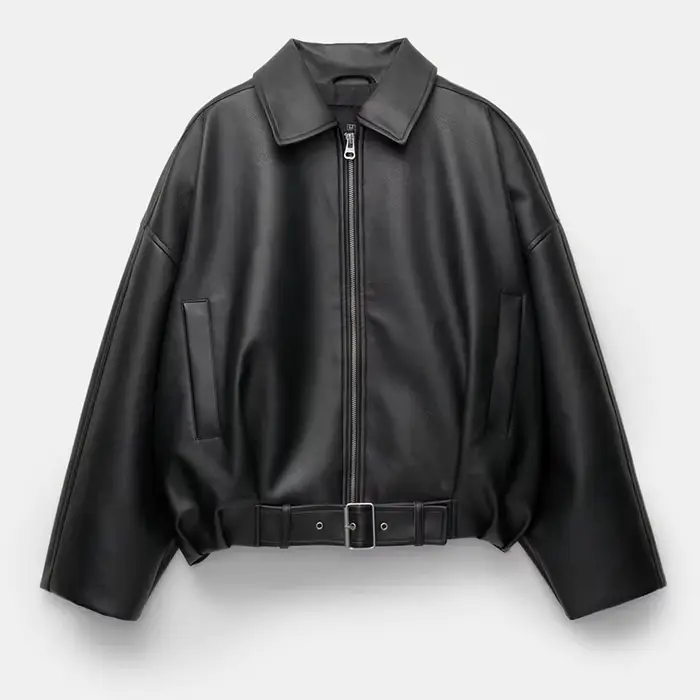 Trendy kožená bunda pre ženy
