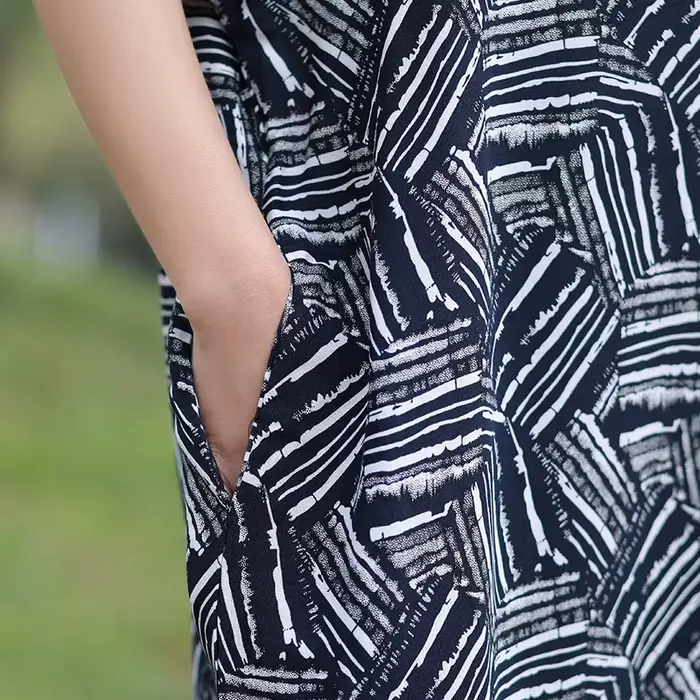 Vintage kvetinová maxi šaty pre ženy Boho s krátkymi rukávmi a dlhým opaskom