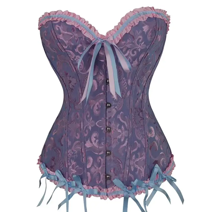 Corset victorien pour femme, bustier vintage à lacets, gaine sculptante à baleines, corset jacquard 