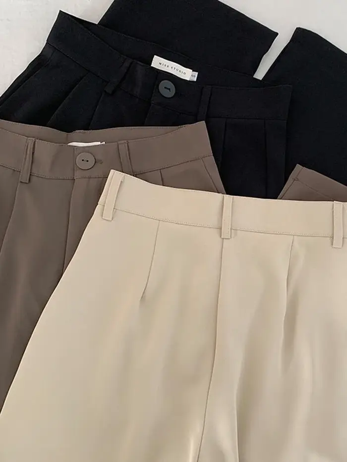 JMPRS taille haute femmes costume pantalon automne droit bureau dames mode coréenne pantalon décontr