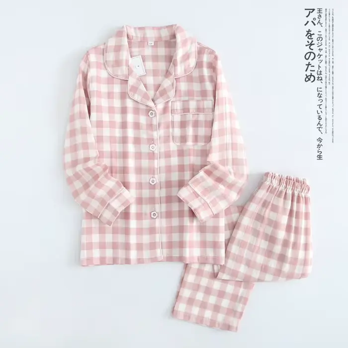 Ensemble de pyjamas pour couple, style été et automne, nouveaux ensembles en gaze pour homme et femm