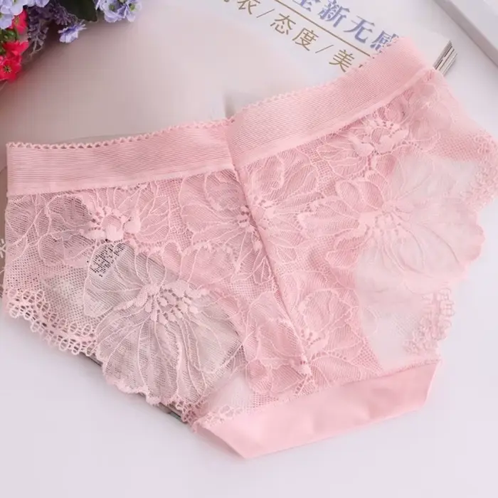 Čipkované sexy nohavičky bez švíkov Ice priesvitné nízke pásy pre ženy S-XL