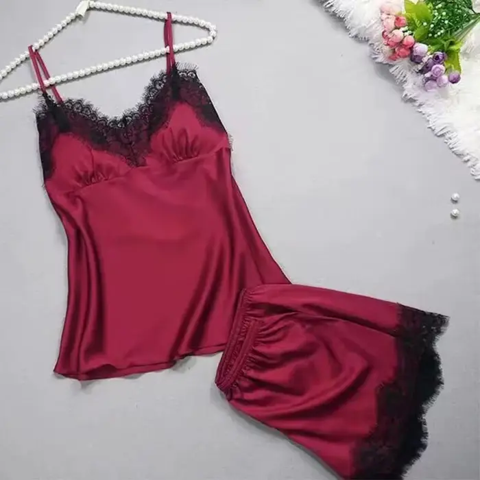 pyžamo Dámske dvojdielne V-neck bez rukávov štýlový polyester pre ženy špeciálne príležitosti jeseň